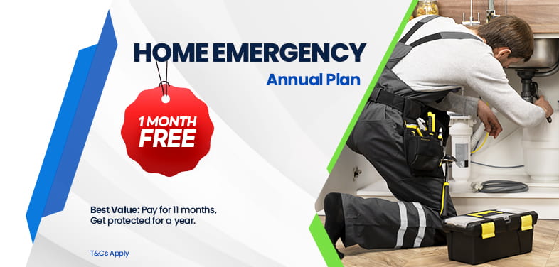 Home Emergency Annual Plan – 12 months cover for the cost of 11.
