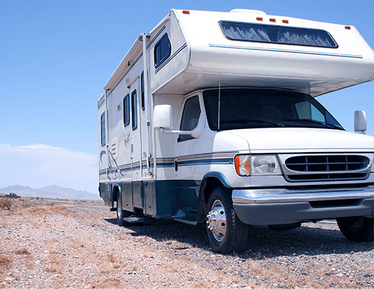Image of a white motorhome 